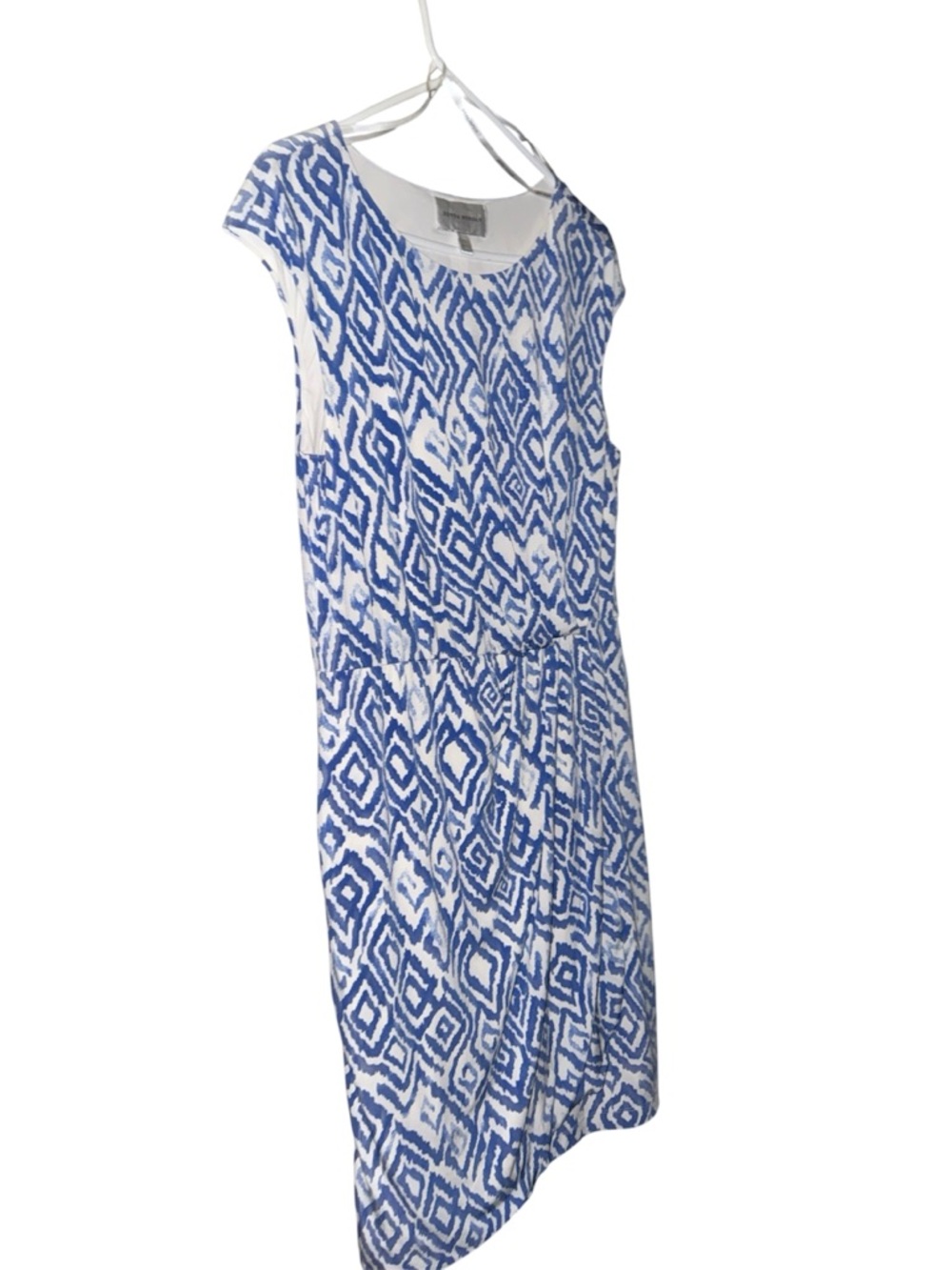 Donna Morgan Blue & White Geometric Dress | Size 14 - Picture 4 of 7